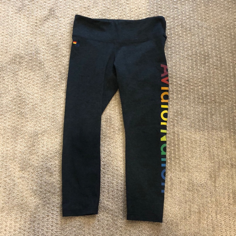 WOMENS AVIATOR NATION Cropped Leggings (Charcoal)